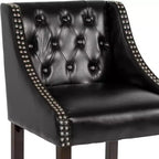 Tabouret de comptoir Emma et Oliver 24H Transitional Tufted Walnut