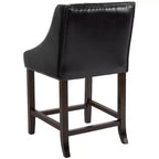 Tabouret de comptoir Emma et Oliver 24H Transitional Tufted Walnut