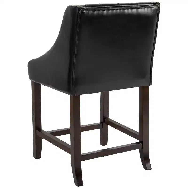 Tabouret de comptoir Emma et Oliver 24H Transitional Tufted Walnut