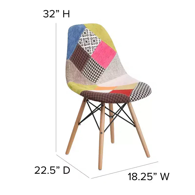Chaise de salle à manger Emma et Oliver en tissu avec pieds en bois