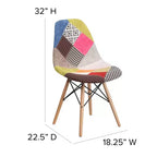 Chaise de salle à manger Emma et Oliver en tissu avec pieds en bois