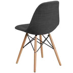 Chaise de salle à manger Emma et Oliver en tissu avec pieds en bois