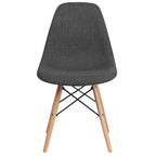 Chaise de salle à manger Emma et Oliver en tissu avec pieds en bois