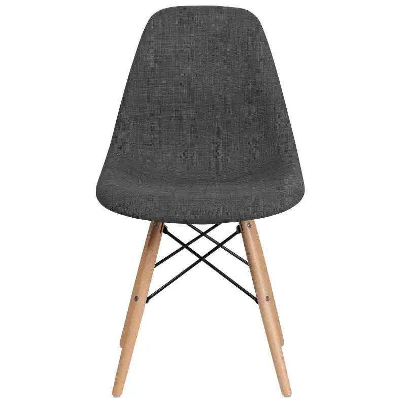 Chaise de salle à manger Emma et Oliver en tissu avec pieds en bois