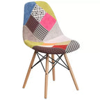 Chaise de salle à manger Emma et Oliver en tissu avec pieds en bois