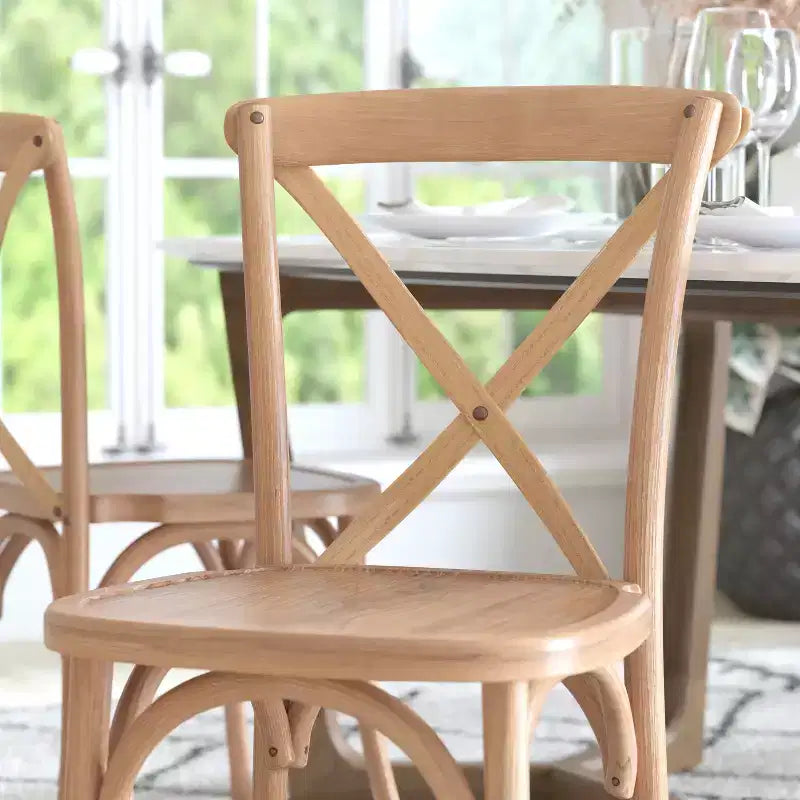 Chaise à dossier croisé Emma et Oliver (lot de 2)