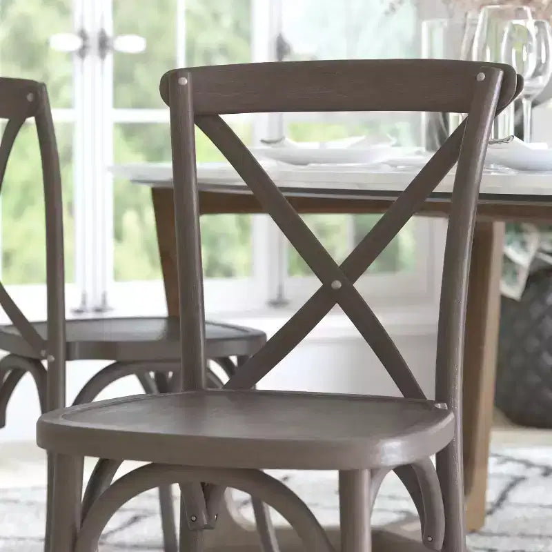 Chaise à dossier croisé Emma et Oliver (lot de 2)