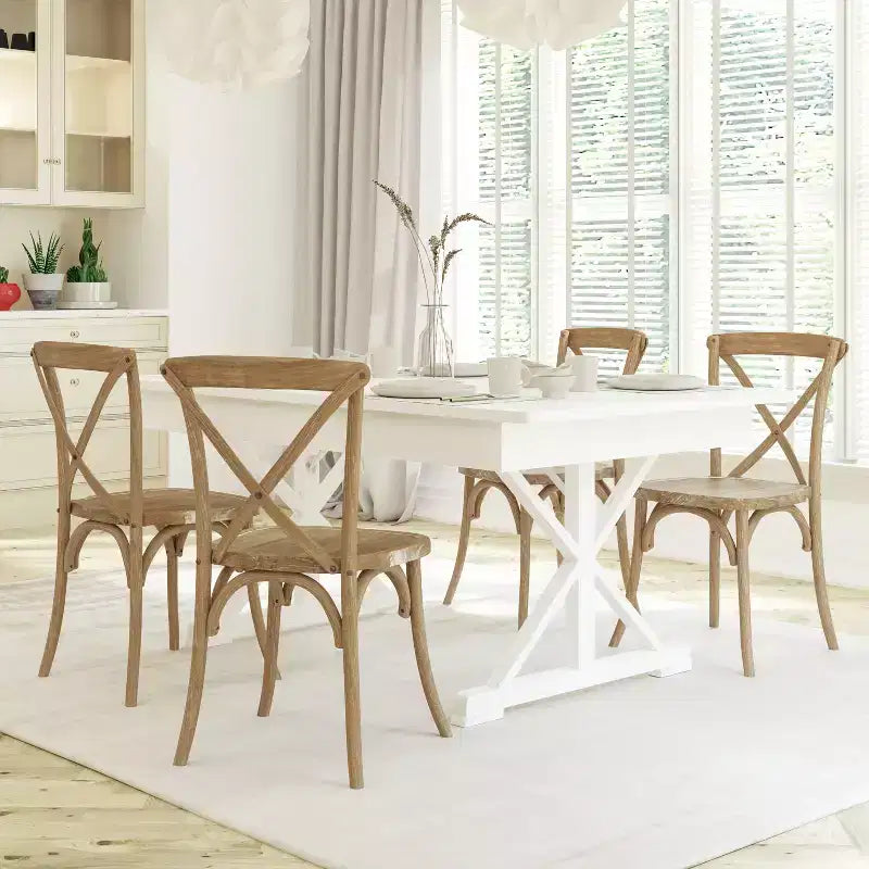 Chaise à dossier croisé Emma et Oliver (lot de 2)
