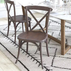 Chaise à dossier croisé Emma et Oliver (lot de 2)