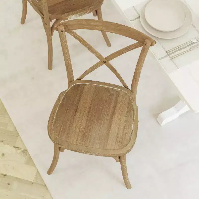 Chaise à dossier croisé Emma et Oliver (lot de 2)
