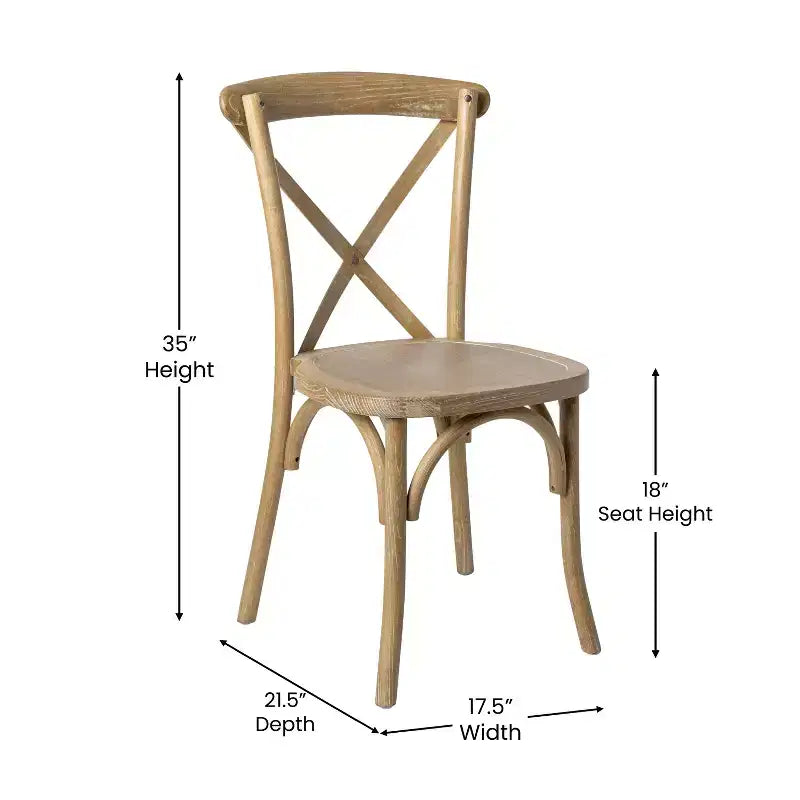 Chaise à dossier croisé Emma et Oliver (lot de 2)