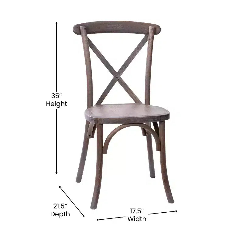 Chaise à dossier croisé Emma et Oliver (lot de 2)