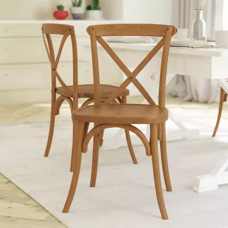 Chaise à dossier croisé Emma et Oliver (lot de 2)