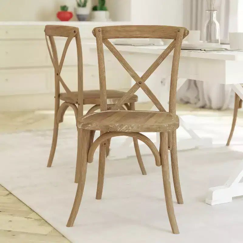 Chaise à dossier croisé Emma et Oliver (lot de 2)