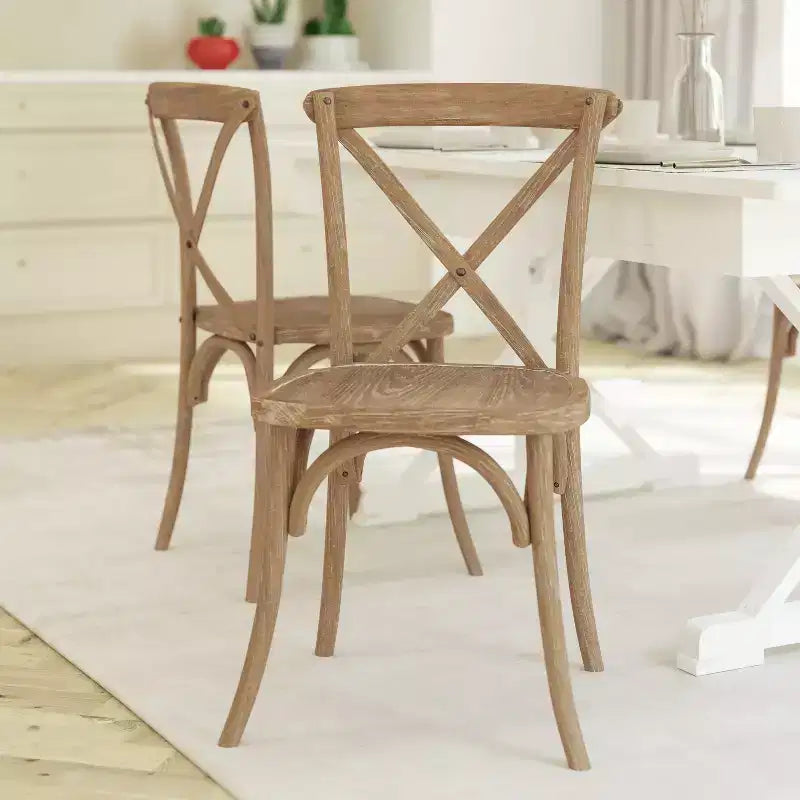 Chaise à dossier croisé Emma et Oliver (lot de 2)