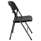 Chaise en plastique pliable Emma and Oliver, lot de 2, pour maison et bureau, capacité de 150 kg