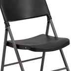 Chaise en plastique pliable Emma and Oliver, lot de 2, pour maison et bureau, capacité de 150 kg