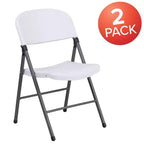 Chaise en plastique pliable Emma and Oliver, lot de 2, pour maison et bureau, capacité de 150 kg