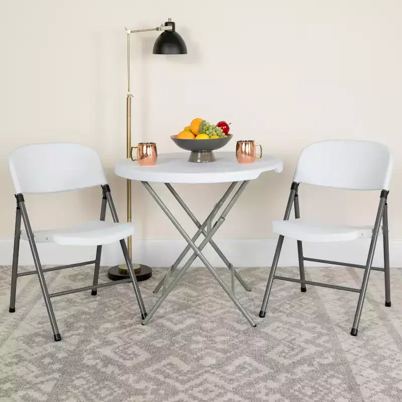 Chaise en plastique pliable Emma and Oliver, lot de 2, pour maison et bureau, capacité de 150 kg
