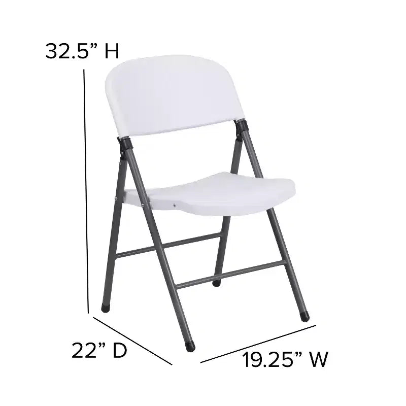 Chaise en plastique pliable Emma and Oliver, lot de 2, pour maison et bureau, capacité de 150 kg