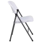 Chaise en plastique pliable Emma and Oliver, lot de 2, pour maison et bureau, capacité de 150 kg