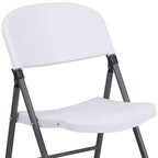 Chaise en plastique pliable Emma and Oliver, lot de 2, pour maison et bureau, capacité de 150 kg