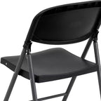 Chaise en plastique pliable Emma and Oliver, lot de 2, pour maison et bureau, capacité de 150 kg