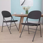 Chaise en plastique pliable Emma and Oliver, lot de 2, pour maison et bureau, capacité de 150 kg