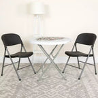 Chaise en plastique pliable Emma and Oliver, lot de 2, pour maison et bureau, capacité de 150 kg