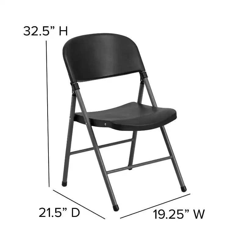 Chaise en plastique pliable Emma and Oliver, lot de 2, pour maison et bureau, capacité de 150 kg