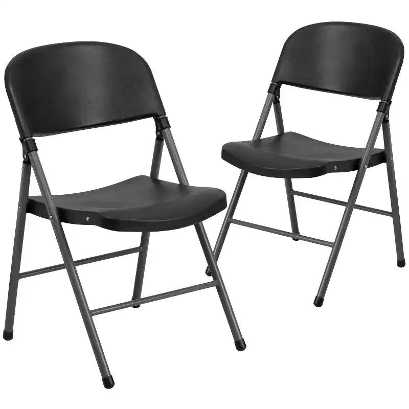 Chaise en plastique pliable Emma and Oliver, lot de 2, pour maison et bureau, capacité de 150 kg