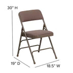 Chaise pliante rembourrée en métal Emma et Oliver, lot de 4, pour la maison, le bureau, les événements et les fêtes