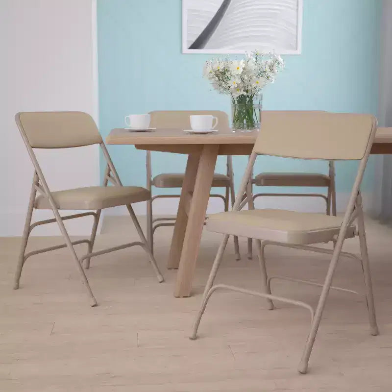 Chaise pliante rembourrée en métal Emma et Oliver, lot de 4, pour la maison, le bureau, les événements et les fêtes