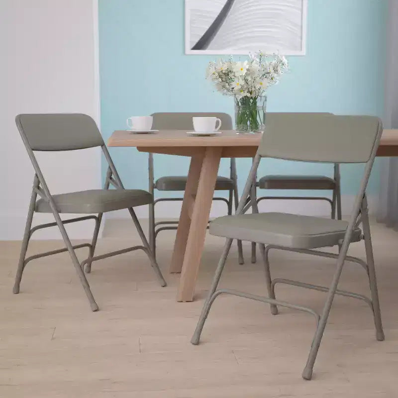 Chaise pliante rembourrée en métal Emma et Oliver, lot de 4, pour la maison, le bureau, les événements et les fêtes