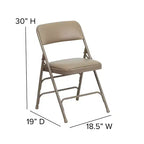 Chaise pliante rembourrée en métal Emma et Oliver, lot de 4, pour la maison, le bureau, les événements et les fêtes