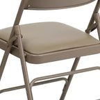 Chaise pliante rembourrée en métal Emma et Oliver, lot de 4, pour la maison, le bureau, les événements et les fêtes