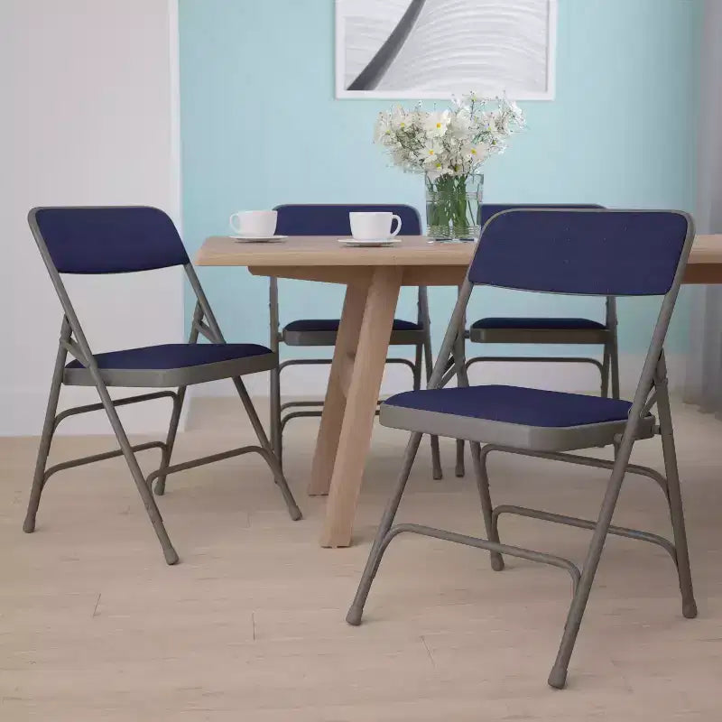Chaise pliante rembourrée en métal Emma et Oliver, lot de 4, pour la maison, le bureau, les événements et les fêtes