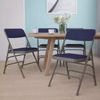 Chaise pliante rembourrée en métal Emma et Oliver, lot de 4, pour la maison, le bureau, les événements et les fêtes