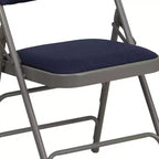 Chaise pliante rembourrée en métal Emma et Oliver, lot de 4, pour la maison, le bureau, les événements et les fêtes