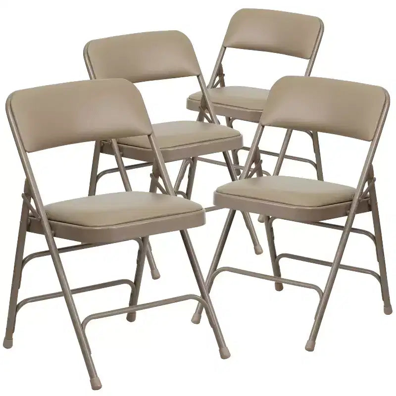 Chaise pliante rembourrée en métal Emma et Oliver, lot de 4, pour la maison, le bureau, les événements et les fêtes