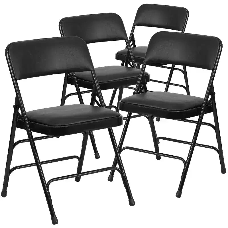Chaise pliante rembourrée en métal Emma et Oliver, lot de 4, pour la maison, le bureau, les événements et les fêtes