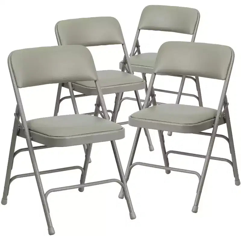 Chaise pliante rembourrée en métal Emma et Oliver, lot de 4, pour la maison, le bureau, les événements et les fêtes