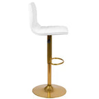 Flash Furniture Tabouret de bar moderne en vinyle réglable en hauteur avec dossier à surpiqûres horizontales, lot de 2