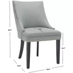 Chaise d'appoint Afton 20 H avec clous décoratifs (Lot de 2) - MCR4715 - Safavieh Couture