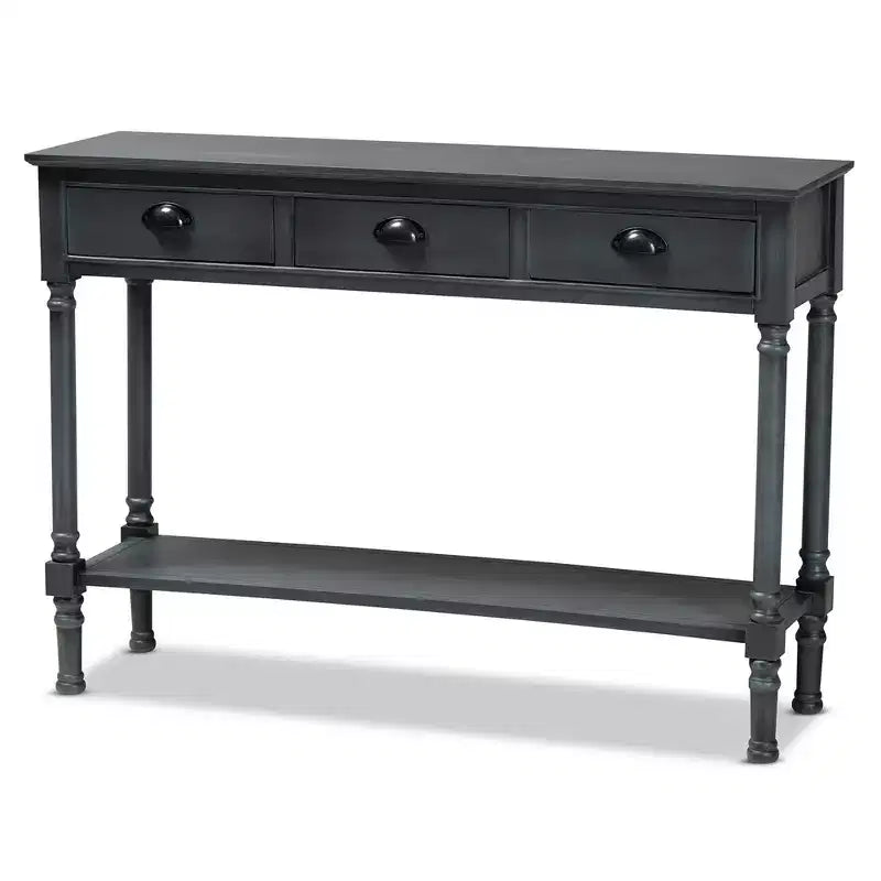 Garvey Wood 3 Drawer Entryway Console Table - Baxton Studio