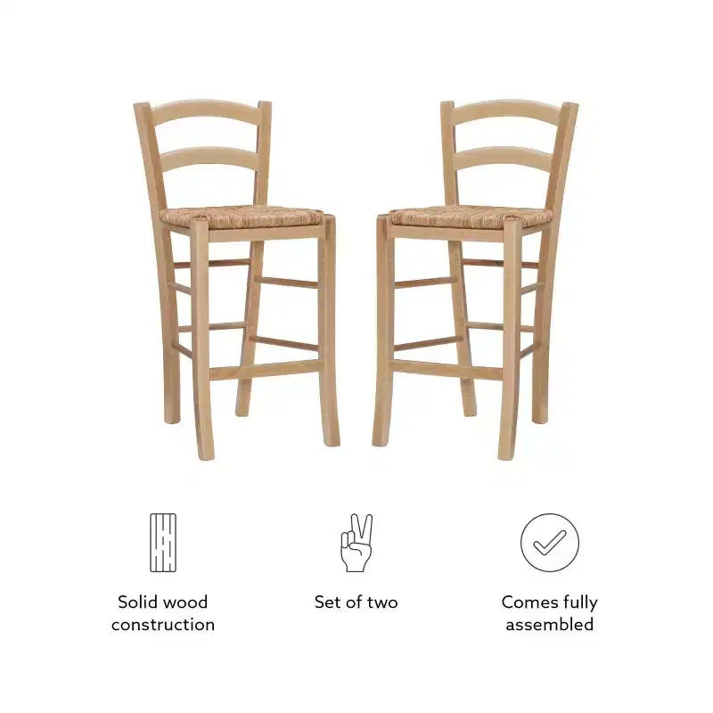 Lot de 2 tabourets de bar hauteur comptoir Emilo - Linon