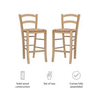 Lot de 2 tabourets de bar hauteur comptoir Emilo - Linon