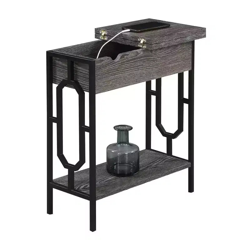 Table d'appoint Omega Flip Top avec station de recharge - Breighton Home