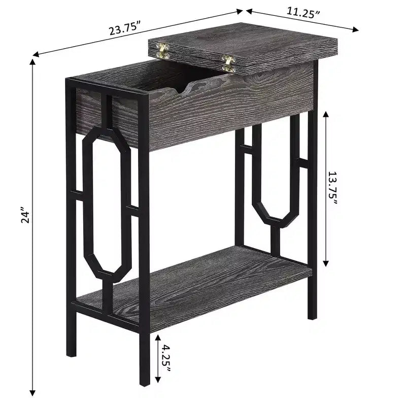 Table d'appoint Omega Flip Top avec station de recharge - Breighton Home