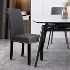 Lot de 2 chaises de salle à manger en tissu Costway rembourrées avec clous décoratifs